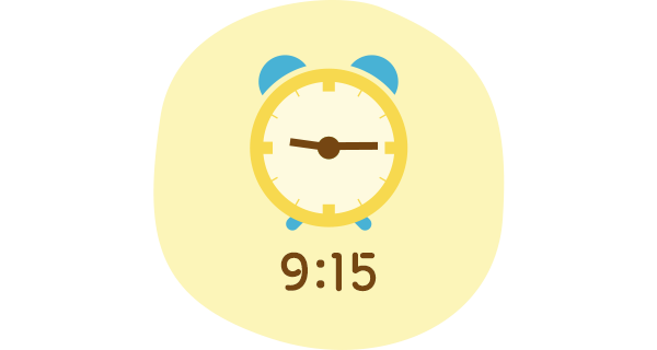 イラスト：時計 9：15