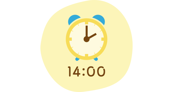 イラスト：時計 14：00