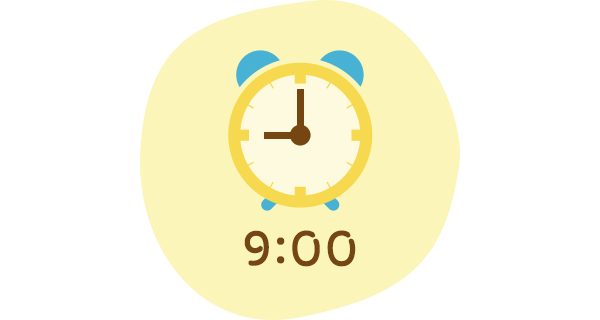 イラスト：時計 9：00